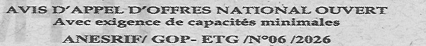 Avis d'appels d'offres
