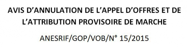 Avis d'annulation