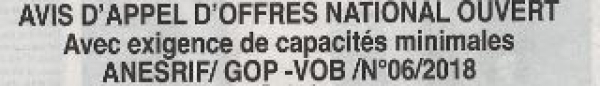 Avis d'appel d'offre