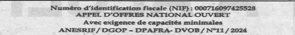 Avis d'appels d'offres