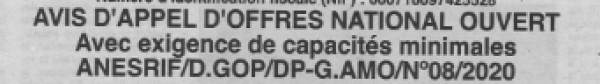 Avis d'appels d'offres