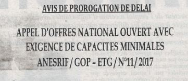 Avis Prorogation de Delai