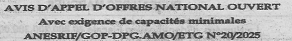 Avis d'appels d'offres