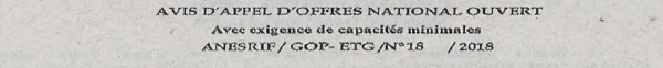 Avis d'appels d'offres