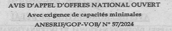 Avis d'appels d'offres