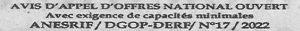 Avis d'appels d'offres