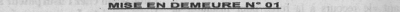 Mise en demeure N&deg; 01