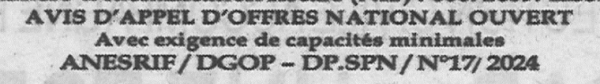 Avis d'appels d'offres