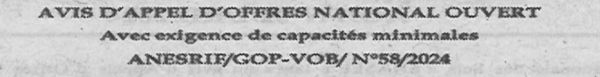 Avis d'appels d'offres
