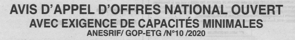 Avis d'appels d'offres