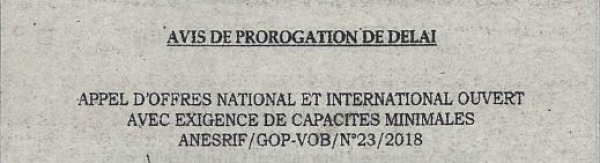 Avis de prorogation de d&eacute;lai