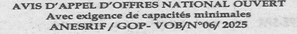 Avis d'appels d'offres