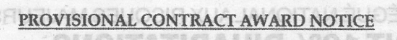 Provisional Contract Award Notice