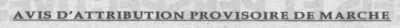 Avis d'attribution provisoire