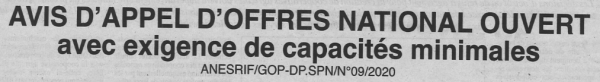 Avis d'appels d'offres