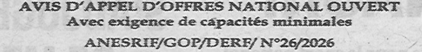 Avis d'appels d'offres