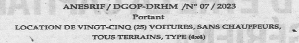 Avis d'appels d'offres