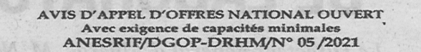 Avis d'appels d'offres