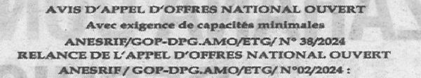 Avis d'appels d'offres