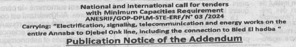 Publication Notice of the Addendum