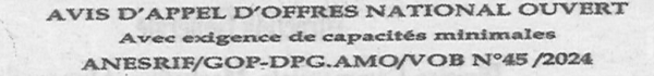 Avis d'appels d'offres