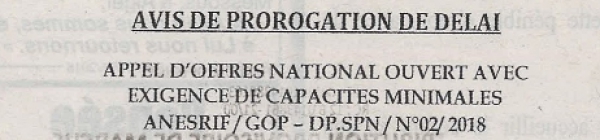 Avis de prorogation de d&eacute;lai