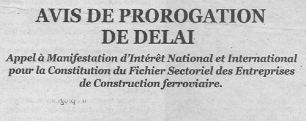 Avis de prorogation de d&eacute;lai