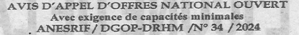 Avis d'appels d'offres