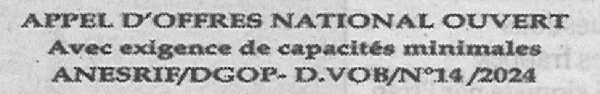 Avis d'appels d'offres