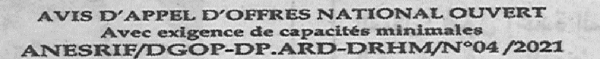 Avis d'appels d'offres
