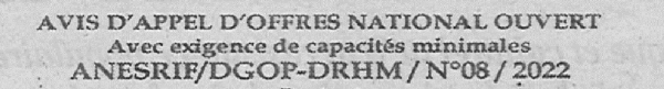 Avis d'appels d'offres