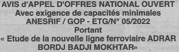 Avis d'appels d'offres