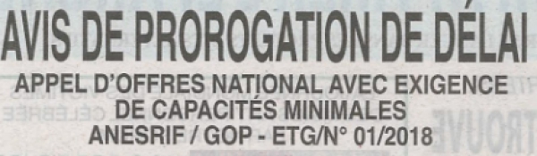 avis de prorogation de d&eacute;lai