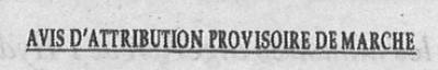 Avis d'attribution provisoire