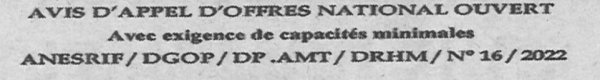Avis d'appels d'offres