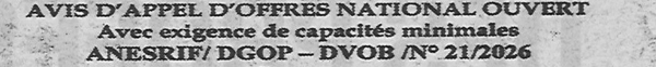 Avis d'appels d'offres