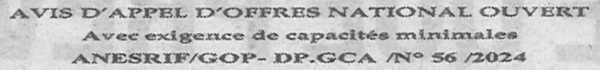 Avis d'appels d'offres
