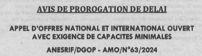 Avis de prorogation de d&eacute;lai