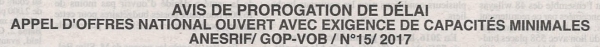 Avis de prorogation de d&eacute;lai
