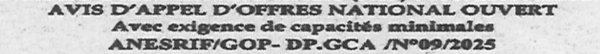 Avis d'appels d'offres