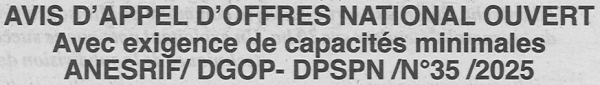 Avis d'appels d'offres